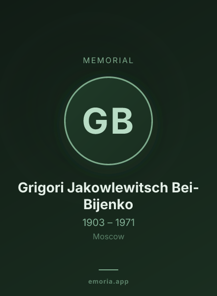Memorial portrait of Grigori Jakowlewitsch Bei-Bijenko