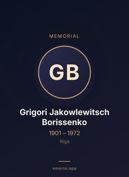 Memorial portrait of Grigori Jakowlewitsch Borissenko
