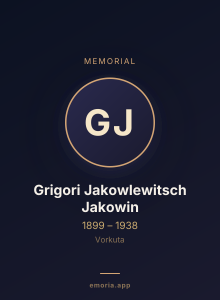Memorial portrait of Grigori Jakowlewitsch Jakowin