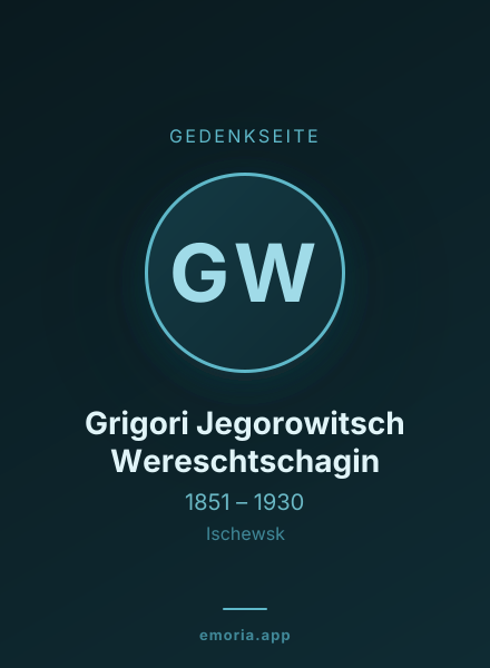 Gedenkportrait von Grigori Jegorowitsch Wereschtschagin