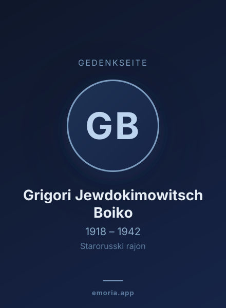 Gedenkportrait von Grigori Jewdokimowitsch Boiko