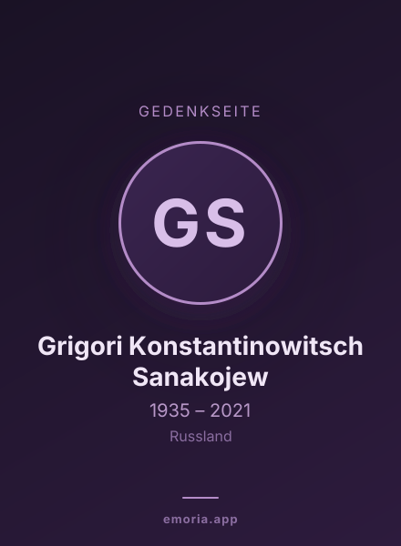 Gedenkportrait von Grigori Konstantinowitsch Sanakojew