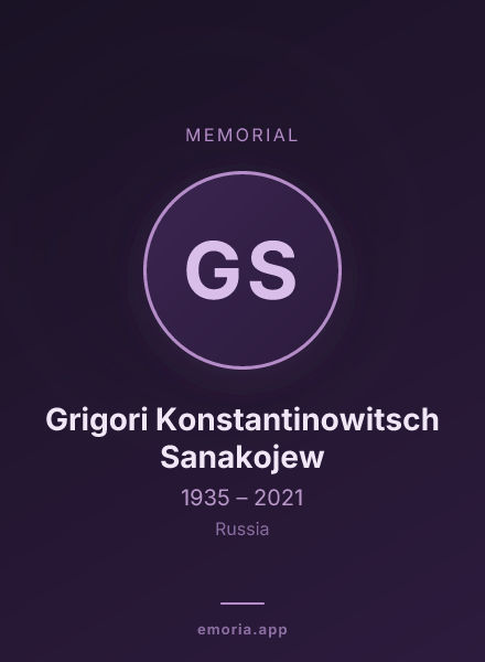 Memorial portrait of Grigori Konstantinowitsch Sanakojew
