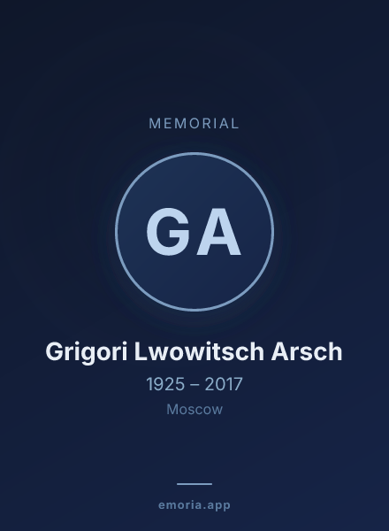 Memorial portrait of Grigori Lwowitsch Arsch