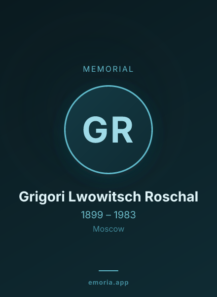 Memorial portrait of Grigori Lwowitsch Roschal