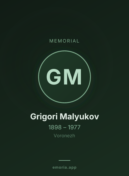 Memorial portrait of Grigori Malyukov
