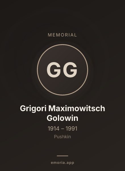 Memorial portrait of Grigori Maximowitsch Golowin