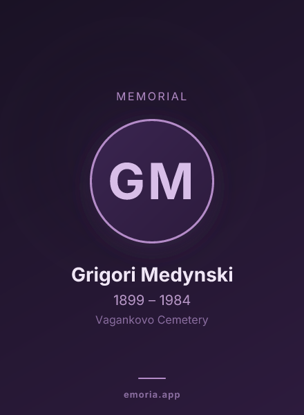 Memorial portrait of Grigori Medynski