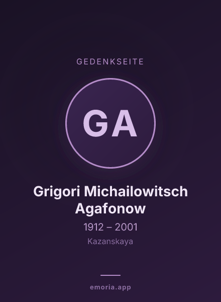 Gedenkportrait von Grigori Michailowitsch Agafonow