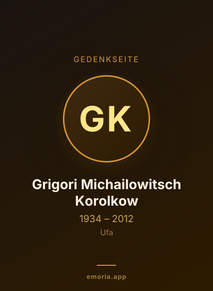Gedenkportrait von Grigori Michailowitsch Korolkow