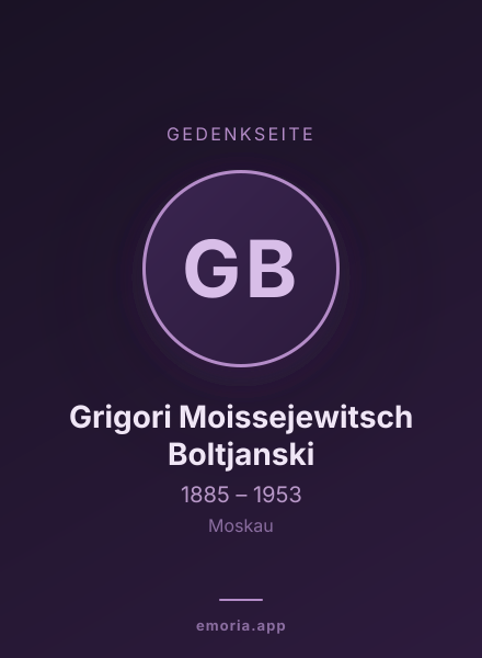 Gedenkportrait von Grigori Moissejewitsch Boltjanski