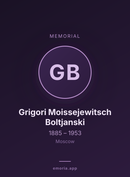 Memorial portrait of Grigori Moissejewitsch Boltjanski