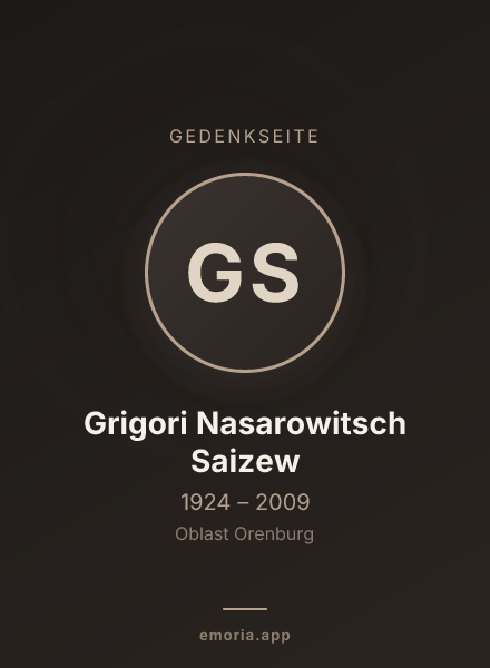 Gedenkportrait von Grigori Nasarowitsch Saizew