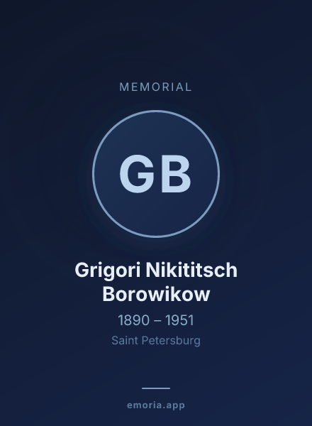 Memorial portrait of Grigori Nikititsch Borowikow