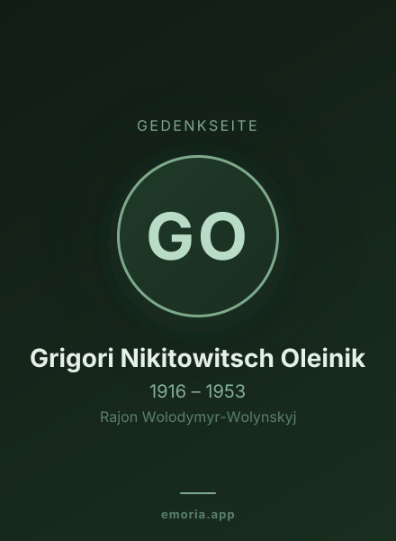 Gedenkportrait von Grigori Nikitowitsch Oleinik