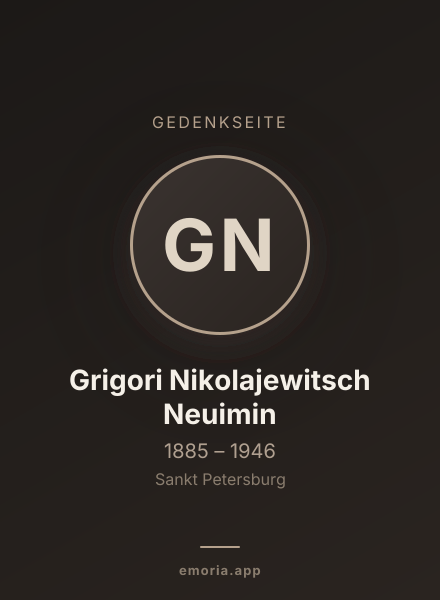 Gedenkportrait von Grigori Nikolajewitsch Neuimin
