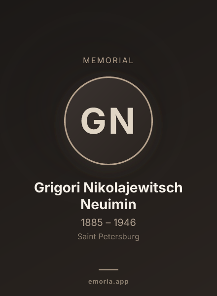 Memorial portrait of Grigori Nikolajewitsch Neuimin