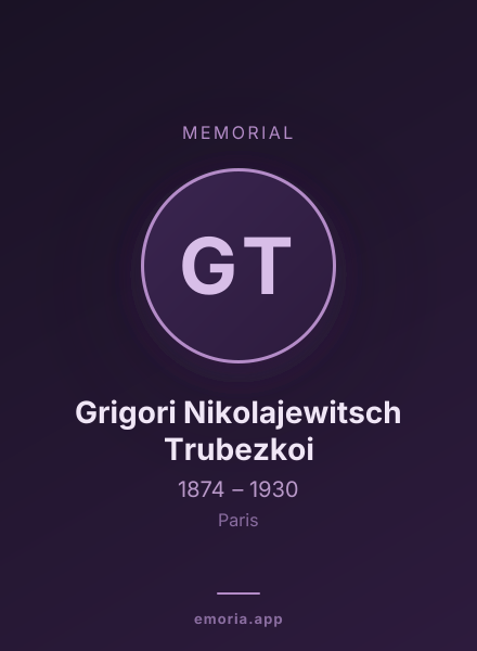 Memorial portrait of Grigori Nikolajewitsch Trubezkoi