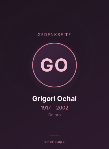 Gedenkportrait von Grigori Ochai