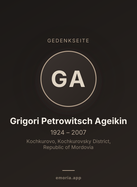 Gedenkportrait von Grigori Petrowitsch Ageikin