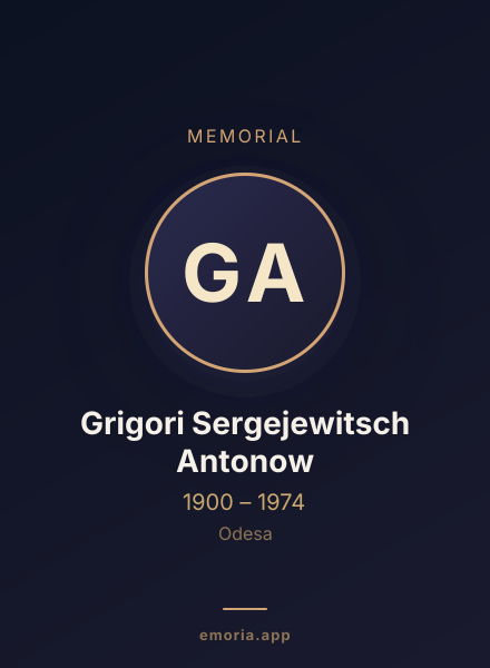 Memorial portrait of Grigori Sergejewitsch Antonow