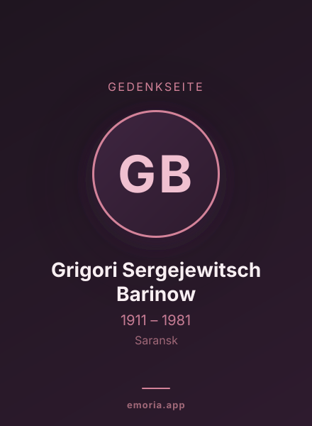 Gedenkportrait von Grigori Sergejewitsch Barinow