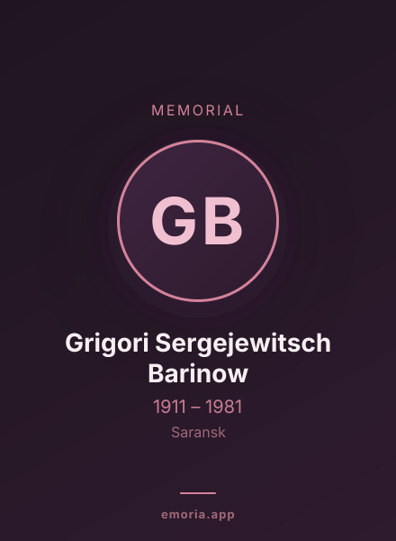 Memorial portrait of Grigori Sergejewitsch Barinow