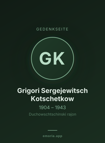 Gedenkportrait von Grigori Sergejewitsch Kotschetkow