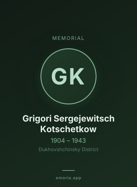 Memorial portrait of Grigori Sergejewitsch Kotschetkow