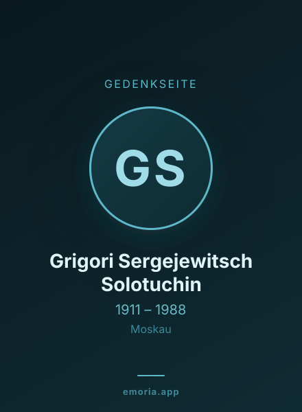 Gedenkportrait von Grigori Sergejewitsch Solotuchin