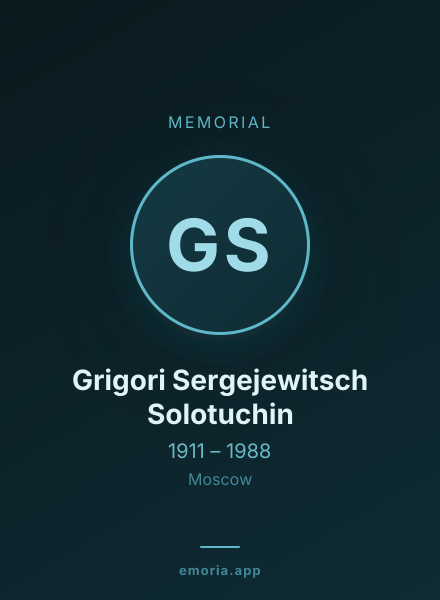 Memorial portrait of Grigori Sergejewitsch Solotuchin
