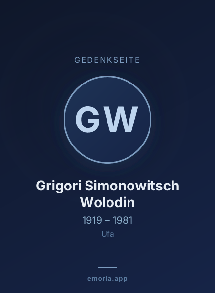 Gedenkportrait von Grigori Simonowitsch Wolodin