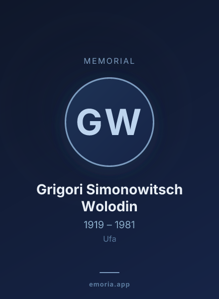 Memorial portrait of Grigori Simonowitsch Wolodin