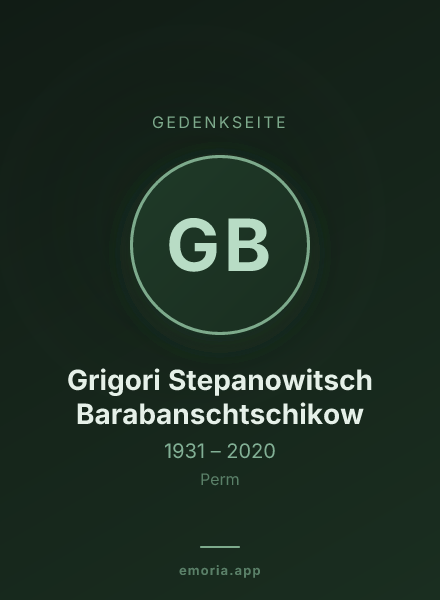 Gedenkportrait von Grigori Stepanowitsch Barabanschtschikow