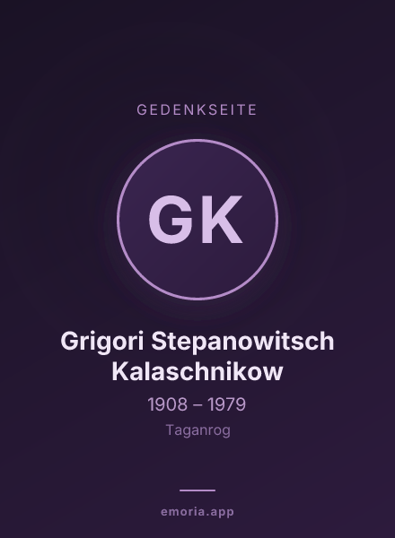 Gedenkportrait von Grigori Stepanowitsch Kalaschnikow