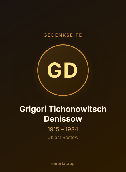 Gedenkportrait von Grigori Tichonowitsch Denissow