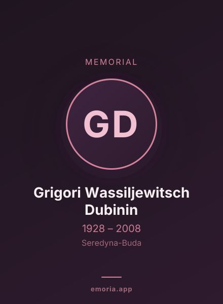Memorial portrait of Grigori Wassiljewitsch Dubinin