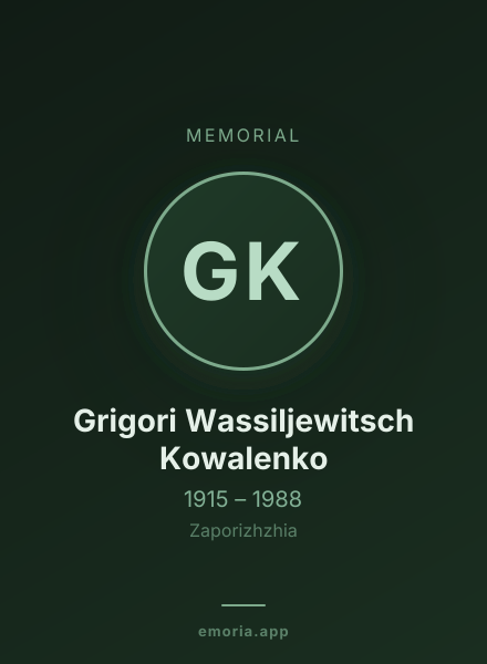 Memorial portrait of Grigori Wassiljewitsch Kowalenko
