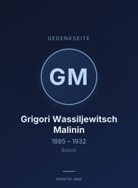 Gedenkportrait von Grigori Wassiljewitsch Malinin