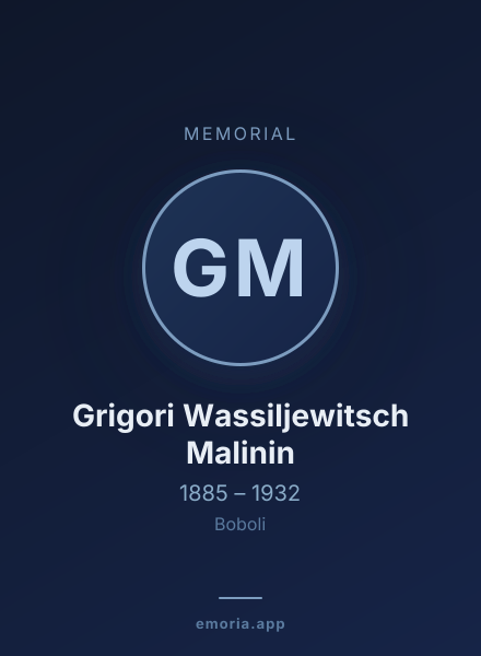 Memorial portrait of Grigori Wassiljewitsch Malinin