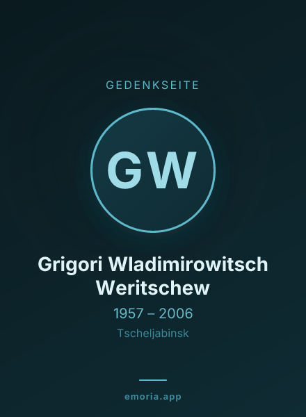 Gedenkportrait von Grigori Wladimirowitsch Weritschew