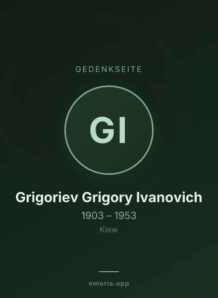 Gedenkportrait von Grigoriev Grigory Ivanovich