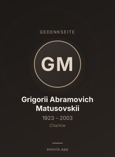 Gedenkportrait von Grigorii Abramovich Matusovskii