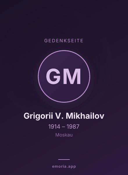 Gedenkportrait von Grigorii V. Mikhailov