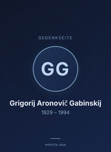 Gedenkportrait von Grigorij Aronovič Gabinskij