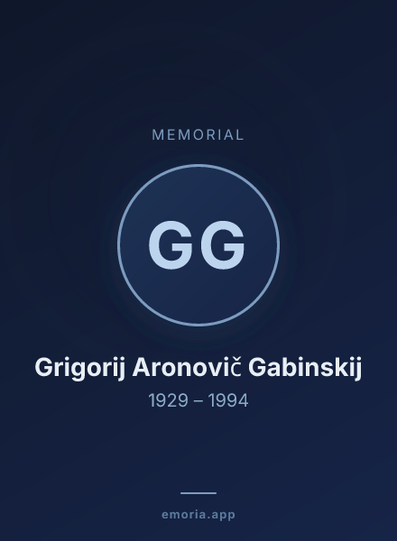 Memorial portrait of Grigorij Aronovič Gabinskij