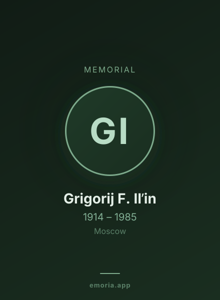 Memorial portrait of Grigorij F. Ilʹin