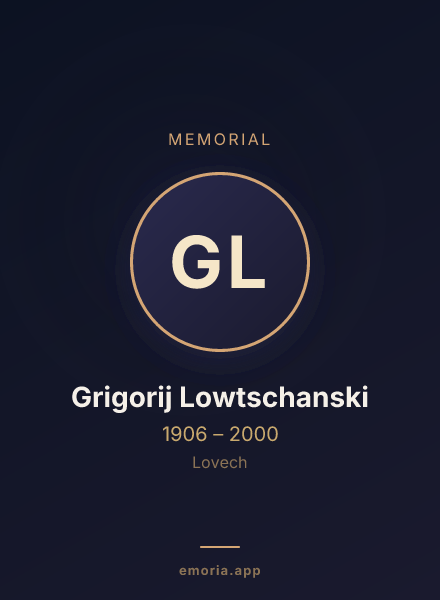 Memorial portrait of Grigorij Lowtschanski