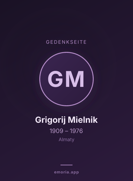Gedenkportrait von Grigorij Mielnik