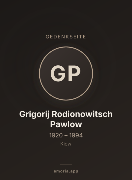Gedenkportrait von Grigorij Rodionowitsch Pawlow
